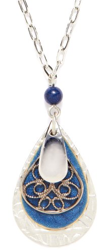 Silver Forest Layered Teardrop Pendant Necklace One Size