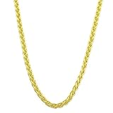 10 Karat Yellow Gold Italian Round Wheat Chain 18 Inch