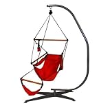 Hammaka Hammocks Suelo Stand/Wood Chair Combo - Cherry Red