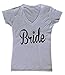 P&B Wedding Bride Women's V-Neck, S, White