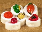 Silicone Rubber Mold. Set of 6 Mini Fruits. Size 1.25 to 2 diameter.