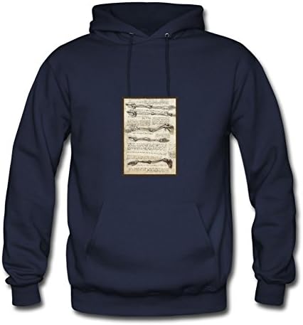 Men Sweatshirts Casual Da Vinci Studies Of The Arm Print Large With Cotton Navy