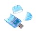 Blue SDHC / SD / MMC Memory Card Reader to USB 2.0 Adapter