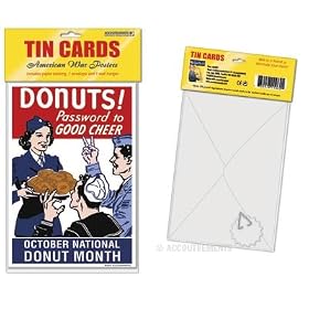 DONUTS PASSWORD GOOD CHEER Tin Greeting Card propaganda poster