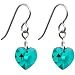 Titanium Heart December Birthstone Earrings Made with SWAROVSKI ELEMENTS
