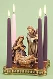 Roman Christmas 35796 Gold Wreath Advent Holder with Holy Family