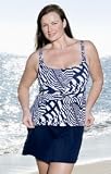 Aerin Rose Madagascar Plus Size D Cup Tankini Top - Plus Size Swimwear Plus Size Swimsuits
