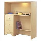 South Shore Furniture, Popular Collection, Loft Desk with Hutch, Natural Ma ....