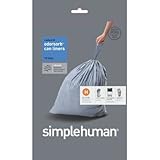 IMAGE OF simplehuman Custom Fit Odorsorb Trash Can Liner H, 30-Liter / 8-Gallon, 15-Count