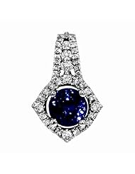 14K White Gold Tanzanite and Diamond Pendant -- LIFETIME WARRANTY
