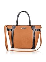 Carla Belotti Bolso asa de mano Handbag Light Brown Camelle (Marrón Claro)
