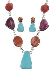 Multicolor Southwest Link Necklace Earring Set PS61238