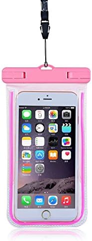 Universal Waterproof Case, Cell Phone Dry Bag Snowproof Dirtproof for Apple iPhone 7,7 plus, 6S 6,6S Plus, 5S 5, Samsung Galaxy S6, Note 5 4, HTC LG Sony Nokia Motorola (Pink)