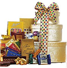 Sweet Indulgences Premium Chocolate Gift Box Tower - Gourmet Food Gift Basket