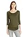 Paper + Tee Women's Scoop-Neck Side-Ruched Top