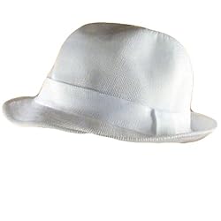New Vented Polymesh Fedora Trilby Crushable Hat White Medium