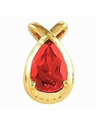 14K Yellow Gold Pear Cut Chatham Created Ruby Pendant -- LIFETIME WARRANTY