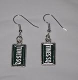 Times Sq Square New York Street Sign Novelty Dangle Earrings