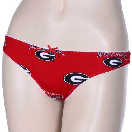 Georgia Bulldogs Ladies Red Supreme Thong Underwear (Small)