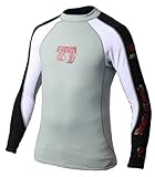  : Body Glove 540 Mens Long Arm Lycra Shirts Rash Guard (Black/White/Silver, Large)