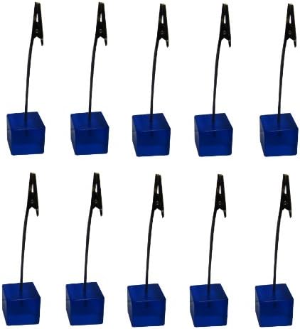10 Blue Cube Memo Clips with Alligator Clasps for Displaying Photos