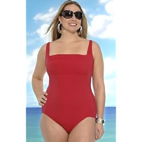 Buy Aerin Rose Red Underwire One Piece Swimsuit - Ladies Swimsuit Plus Size Swimsuits by Aerin Rose