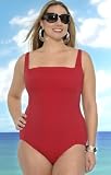 Aerin Rose Red C Cup Underwire One Piece Swimsuit - Plus Size Swimsuit Plus Size Swimsuits
