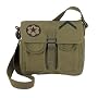 8277 O.D. AMMO SHOULDER BAG W/MILITARY PATCHES