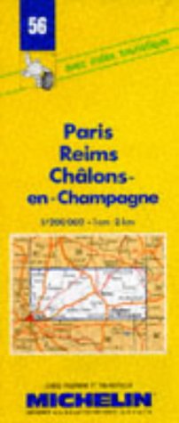City Travel Guides Discounted  Livres : Carte routière : Paris - Reims - Châlons-en-Champagne, 56, 1/200000