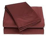 500-Thread-Count 100% Cotton Queen Sheet Set, Burgundy