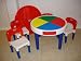 New Round Plastic Brick Block Building Table & 4 Chair Set Lego Compatible FREE SHIPPING!