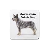 Australian Cattle Dog Rubber Square Coaster (4 pack)