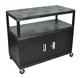 Luxor Wide Mobile Molded Plastic Workcenter with Cabinet
