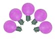 Set of 10 Battery Operated Sugared Purple LED G50 Christmas Lights - Green Wire