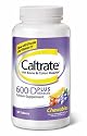 Caltrate 600 Plus D Calcium Supplement Chewable Tablets with Vitamin D and Minerals, Assorted Fruit Flavors, 90-Count Bottles (Pack of 2)