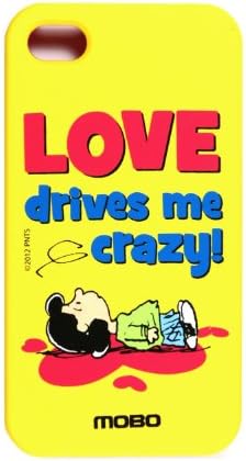 Apple iPhone 4S / 4 Lucy "Love drives me crazy" Peanuts Design on Yellow Protector Snap on Case - Includes TWO Free Charm Holders