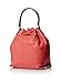 Isaac Mizrahi Womens Fashion Designer Handbags Lileth Leather Drawstring Crossbody Bag with Detachable Strap Flamingo Pink