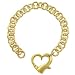 14k Yellow Gold Rhodium Plated Heart Bracelet- 7.5 IN