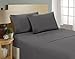 Clara Clark Premier 1800 Series 4pc Bed Sheet Set - Queen, Charcoal Gray, Hypoallergenic, Deep Pocket