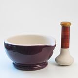 American Masala by Chef Suvir Saran ~ Fig Colored 5 Cup Mortar & Pestle 2 Pc. Set