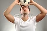 Wallmonkeys Peel and Stick Wall Decals - Junger Mann Mit Fussball - 60