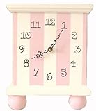 New Arrivals Wooden Table Clock (Pink Stripe)