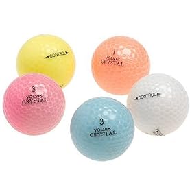  Crystal Mixed Colors Recycled Golf Balls, 48 Pack w/mesh bag (Colors May Vary)