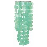 Turquoise Capiz Chandelier Light - Fair Trade Product