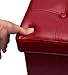 Fsobellaleo Faux Leather Folding Storage Ottoman Footrest Stool Coffee Table Red15