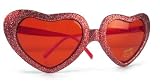 Glittery Sweet Heart Sunglasses in Red