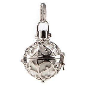 Engelsrufer Damen-Anhänger 925 Sterling Silber rhodiniert M Handarbeit Durchmesser 20 mm weiß ER-01-M