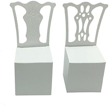 OurDecor Pack of 50 Chair Shape Place Card Holder Wedding Candy Box Gift Favour Boxes Wedding Bonbonniere Event Party Supplies