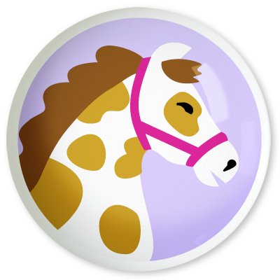 Patchwork Ponies White Pony Knob by Olive Kids