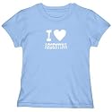 T-SHIRT WOMAN LIGHT BLUE " I LOVE ARGENTINA " Large